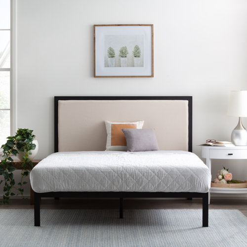 Zipcode Design™ Aquavia Metal Platform Bed Frame with Upholstered